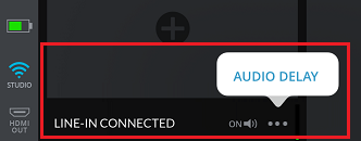 SlingStudio Console app Audio Delay lower control