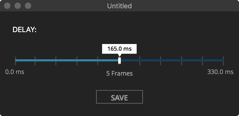 SlingStudio Console for Mac Audio Delay dialog box