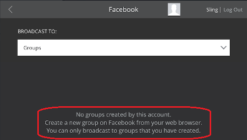 SlingStudio Console-screenshot for Facebook Groups